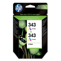 HP 343 (CB332EE) inktpatroon kleur dubbelpak (Origineel) 7,1 ml 2 x 260 pag 