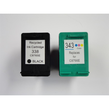 PromoPack: Compatible HP 338 zwart + HP 343 kleur inktpatronen (Huismerk) 