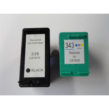 PromoPack: Compatible HP 339 zwart + HP 343 kleur inktpatronen (Huismerk) 