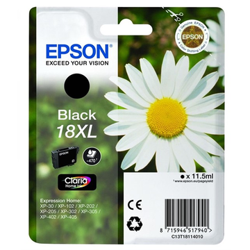 Epson 18XL (T1811) inktpatroon zwart, hoge capaciteit (Origineel) 11,8 ml 