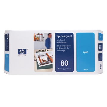 HP 80 (C4821A) printkop cyaan en printkopreiniger (Origineel) 