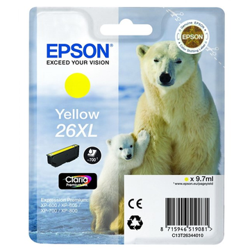 Epson 26XL (T2634) inktpatroon geel hoog volume (Origineel) 10 ml 700 pag 