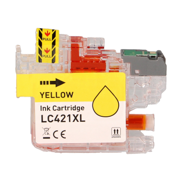 Brother LC421XLY inktcartridge geel, hoge capaciteit (Huismerk) 7,5 ml 