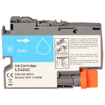 Brother LC424XLC inktcartridge cyaan, hoge capaciteit (Huismerk) 8 ml 