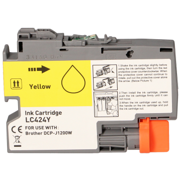 Brother LC424XLY inktcartridge geel hoge capaciteit (Huismerk) 8 ml 