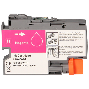 Brother LC424XLM inktcartridge magenta hoge capaciteit (Huismerk) 8 ml 
