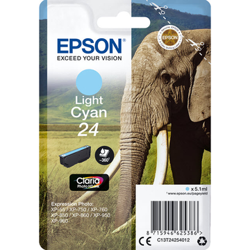 Epson 24XL (T2435) inktpatroon licht cyaan, hoge capaciteit (Origineel) 10,8 ml 